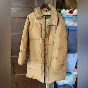 Eddie Bauer Long Taupe Puffer Coat